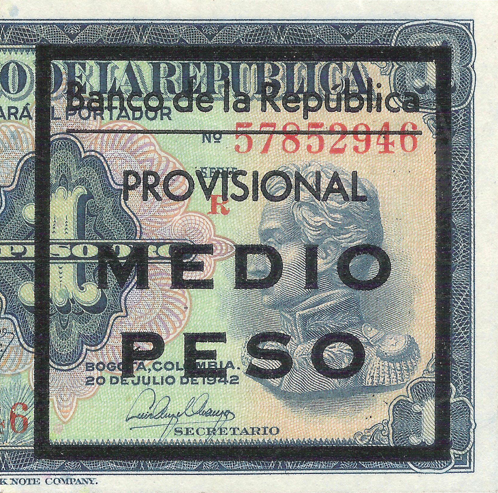  Ovpt on right front, without printer imprint 