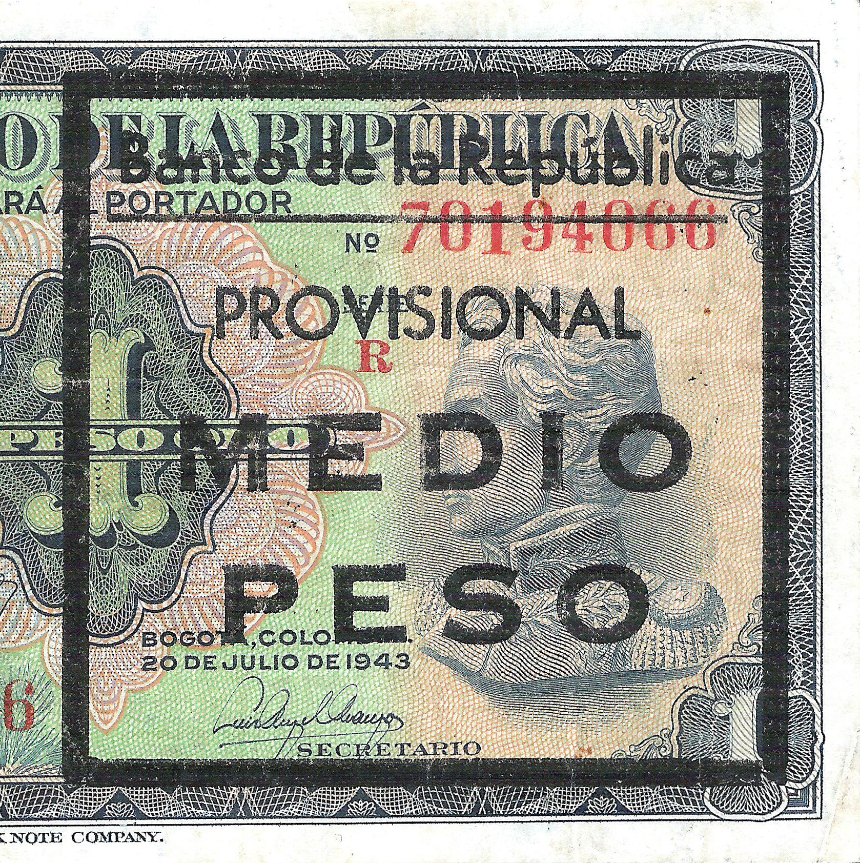  Ovpt on right front, without printer imprint 