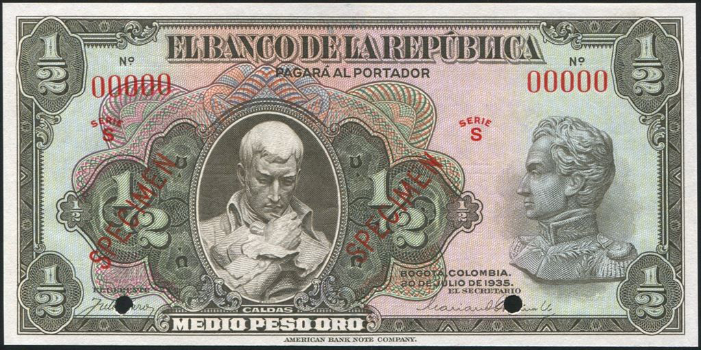  Two diagonal red SPECIMEN ovpts front; all-zero s/n 