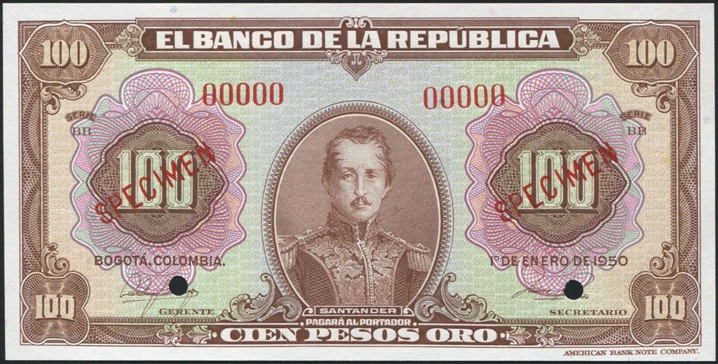  Two diagonal red SPECIMEN ovpts front; all-zero s/n 