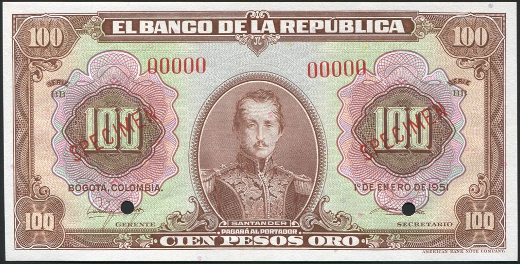  Two diagonal red SPECIMEN ovpts front; all-zero s/n 