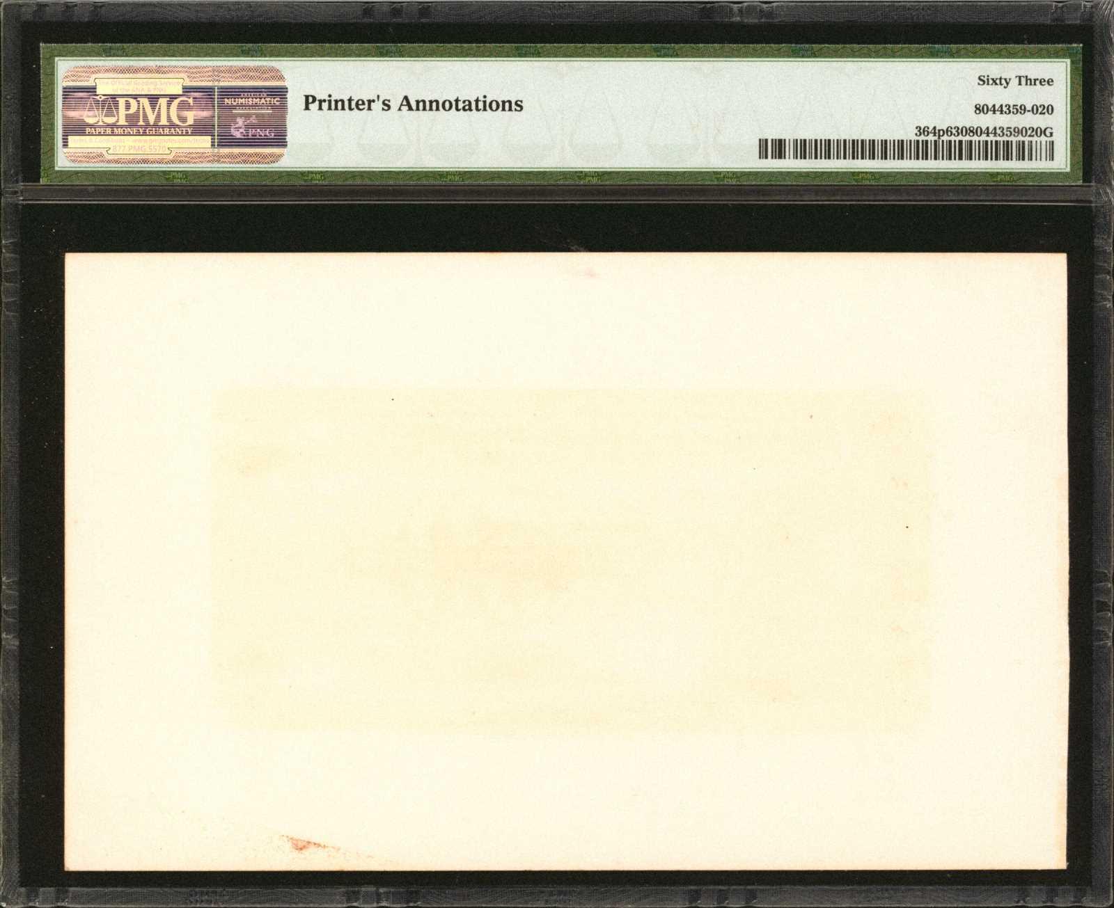  Separate uniface front/back; no ovpt; no perf; all-zero s/n 