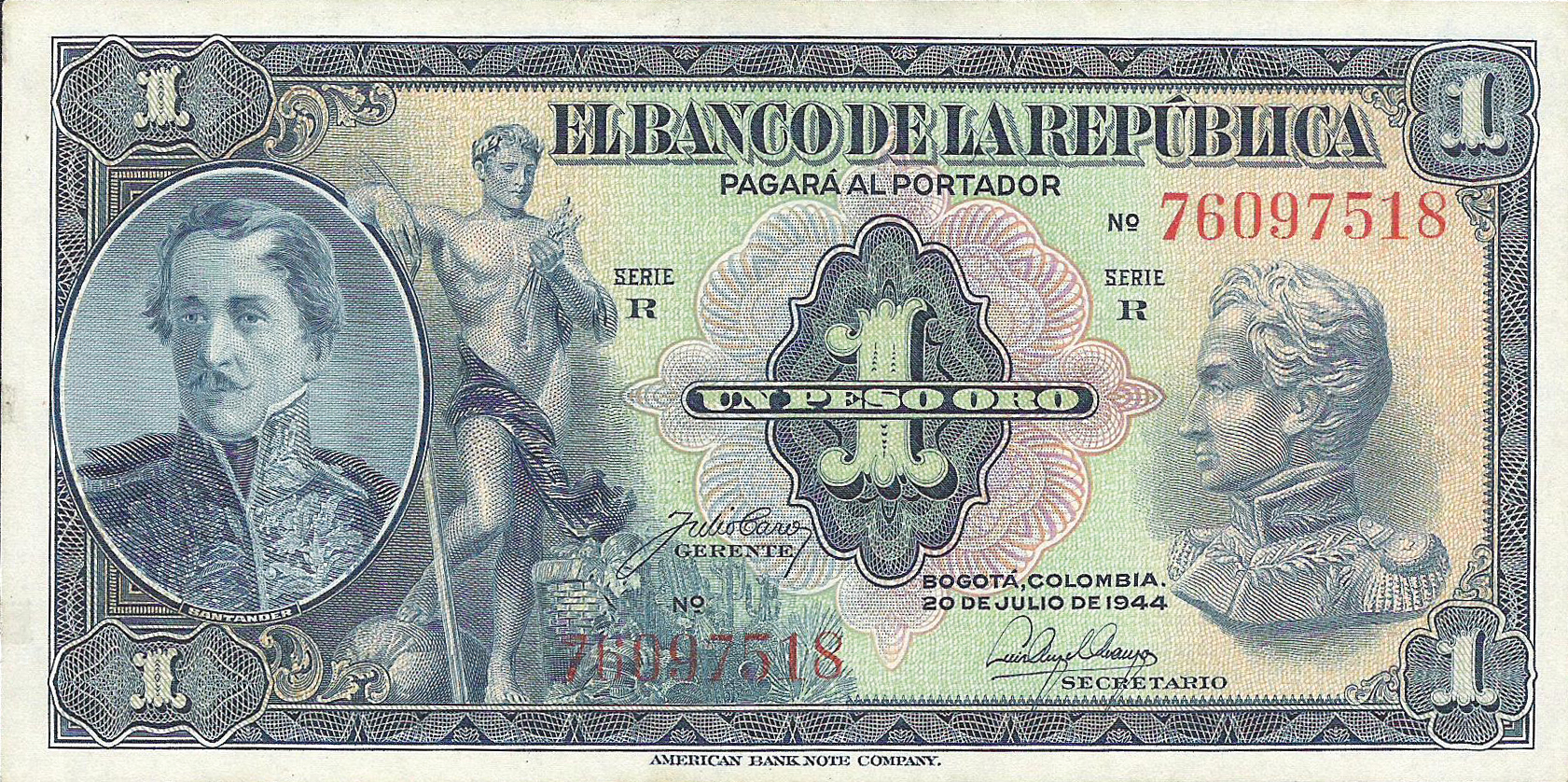  20 DE JULIO DE 1944 Series R in blue 