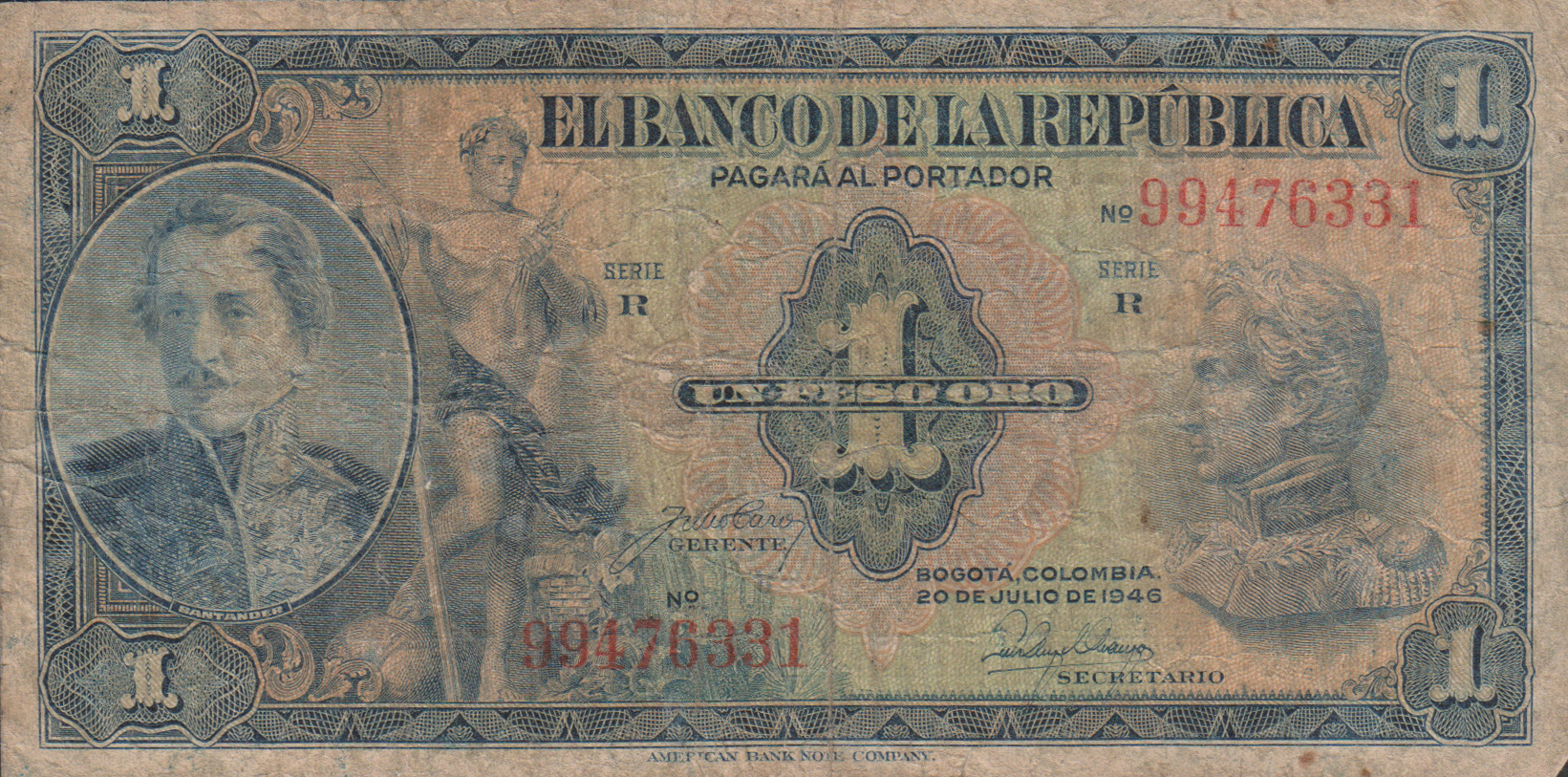  20 DE JULIO DE 1946 8-digit s/n without prefix 