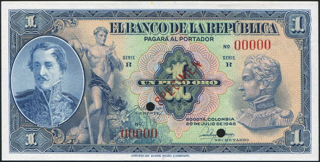  Diagonal red SPECIMEN ovpt front; all-zero s/n 