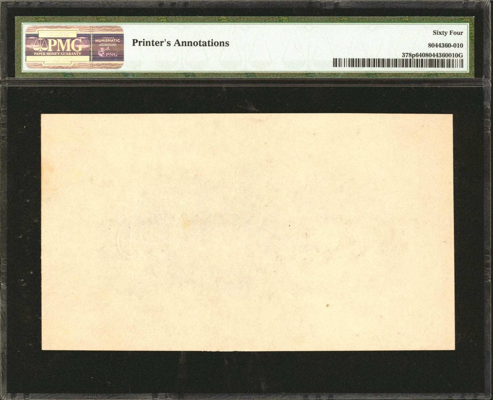  Monochrome (black); separate uniface front/back; no ovpt; no perf; no s/n 