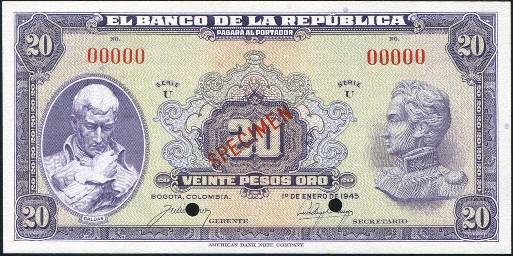  Diagonal red SPECIMEN ovpt front; all-zero s/n 