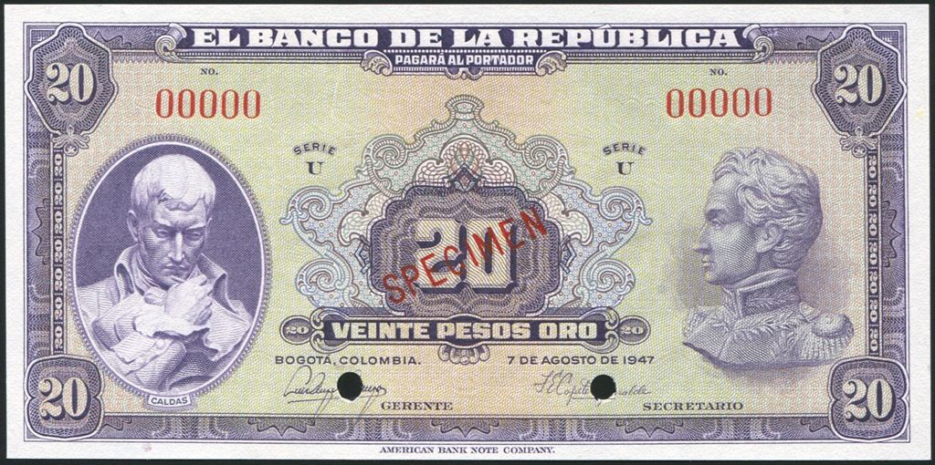  Diagonal red SPECIMEN ovpt front; all-zero s/n 