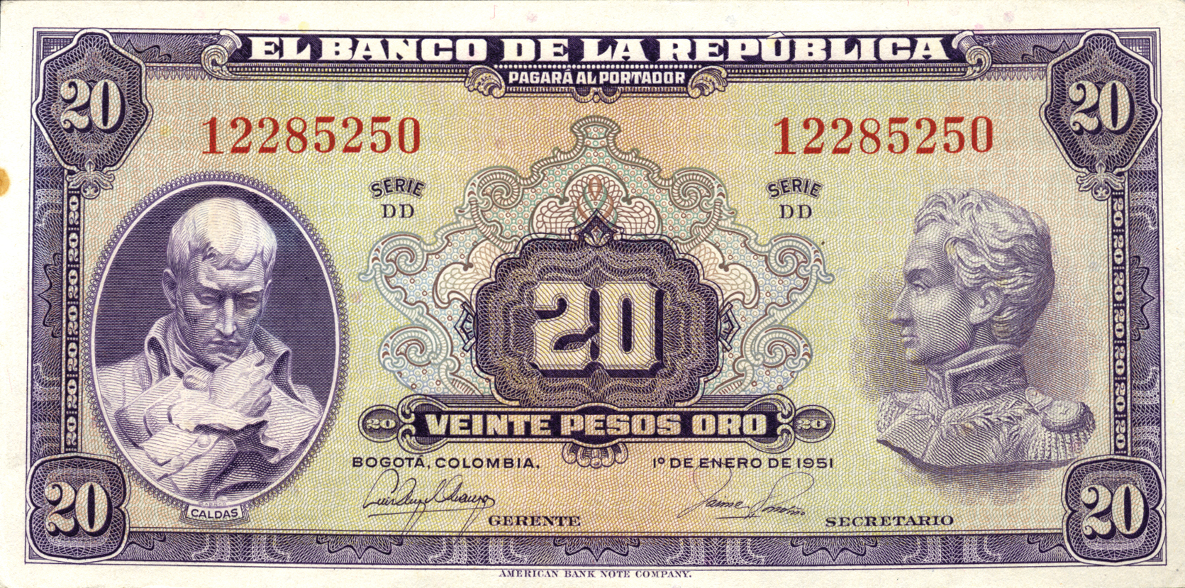  1o DE ENERO DE 1951 7- or 8-digit s/n 
