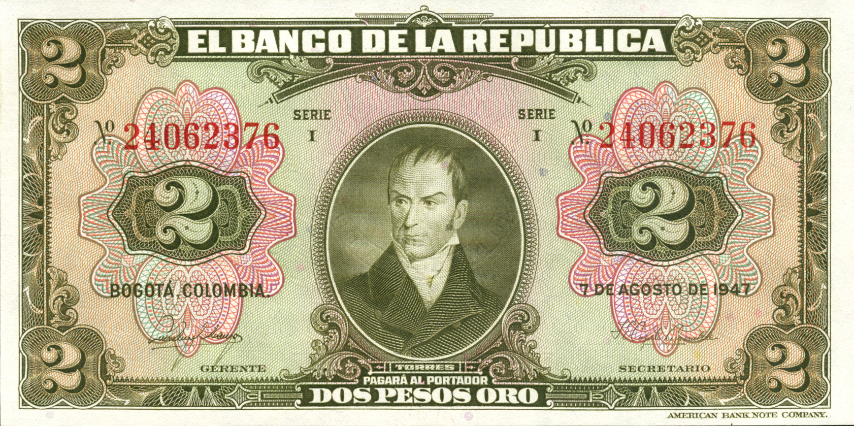  7 DE AGOSTO DE 1947 Sig 5: Arango/Copete 