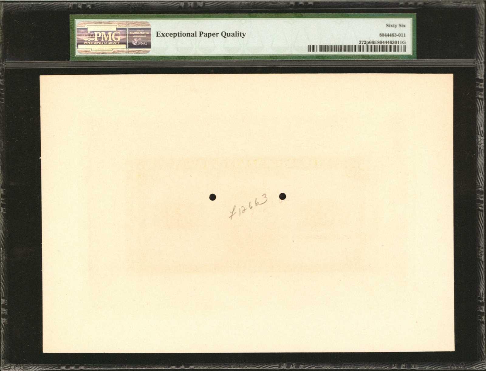  Separate uniface front/back; no ovpt; no perf; no date; no s/n 