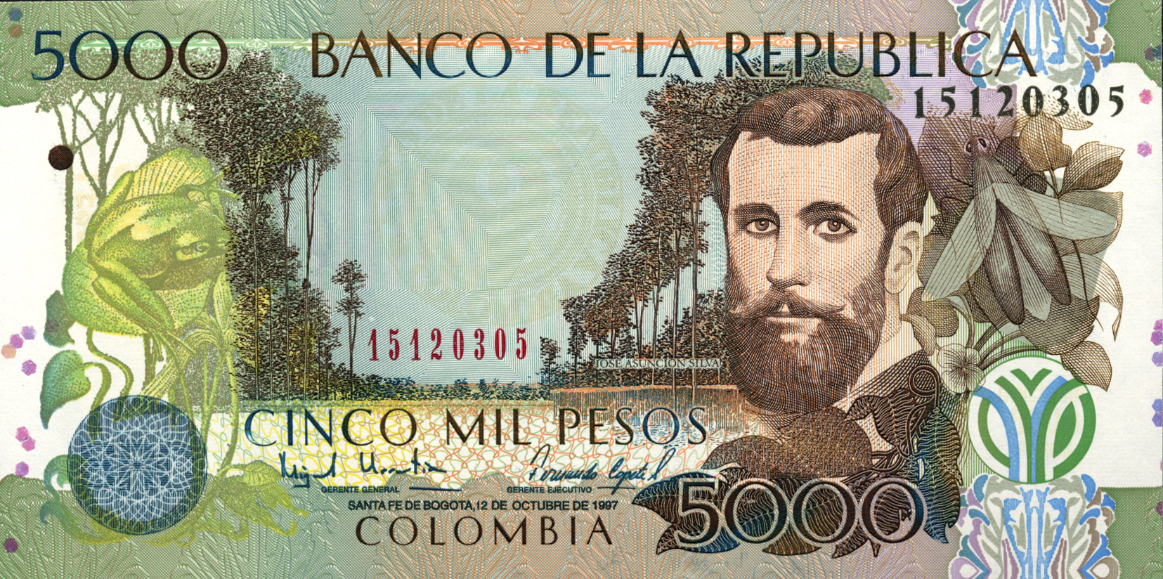  1o DE MARZO DE 1995 Sig 19: Urrutia/Copete Printer: IMPRENTA DE BILLETES SANTA FE DE BOGOTA 8-digit s/n Intro: 22 09 1995 