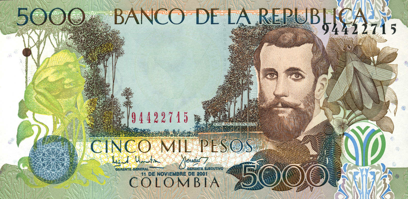  11 DE NOVIEMBRE DE 2001 Sig 20: Urrutia/Hernández Printer: IMPRENTA DE BILLETES — BANCO DE LA REPUBLICA Intro:10 07 2002 