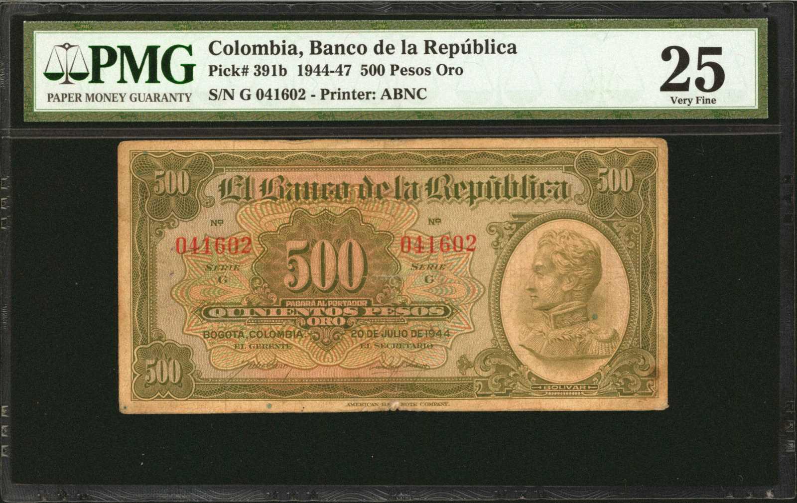  20 DE JULIO DE 1944 Series G in green 