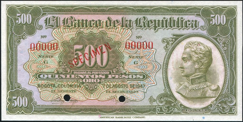  Diagonal red SPECIMEN ovpt front; all-zero s/n 