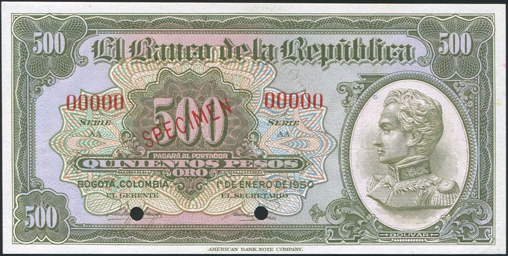  Diagonal red SPECIMEN ovpt front; all-zero s/n 