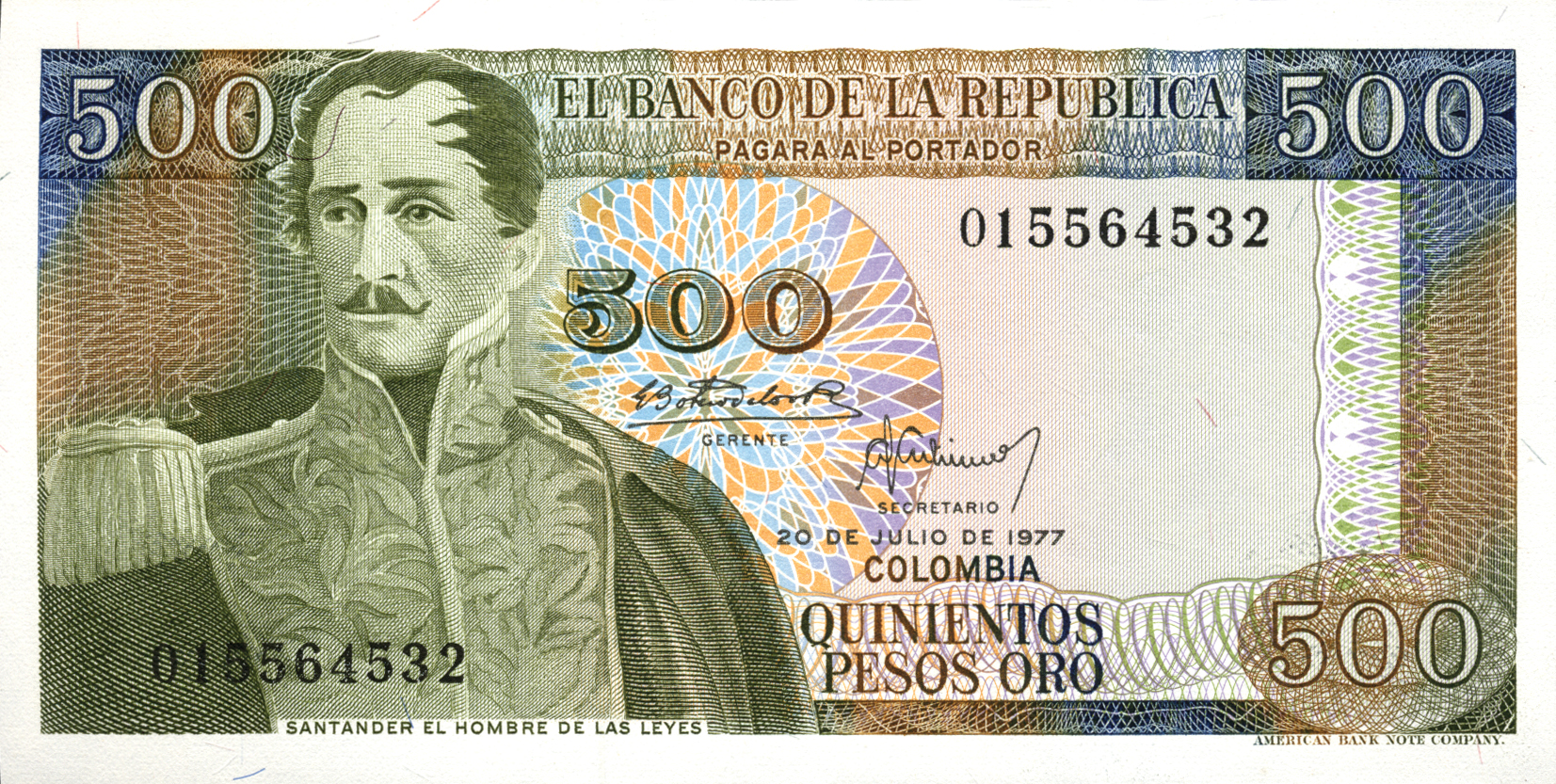  20 DE JULIO DE 1977 Sig 11: Botero/Gutiérrez 9-digit s/n 