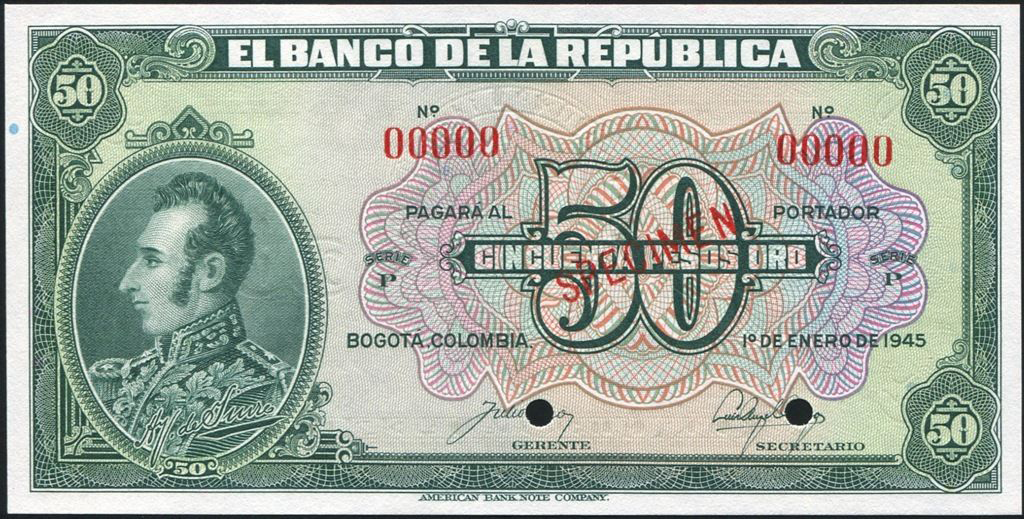  Diagonal red SPECIMEN ovpt front; all-zero s/n 