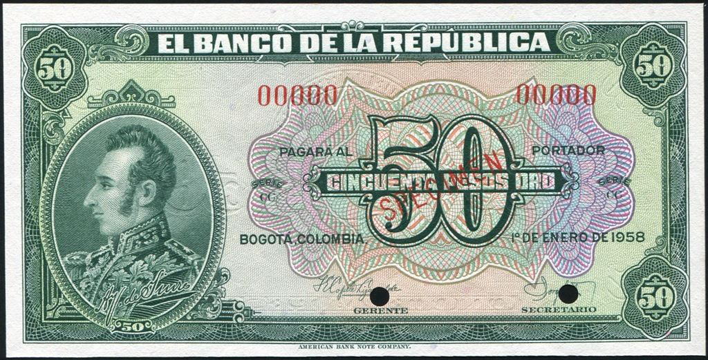  Diagonal red SPECIMEN ovpt front; all-zero s/n 