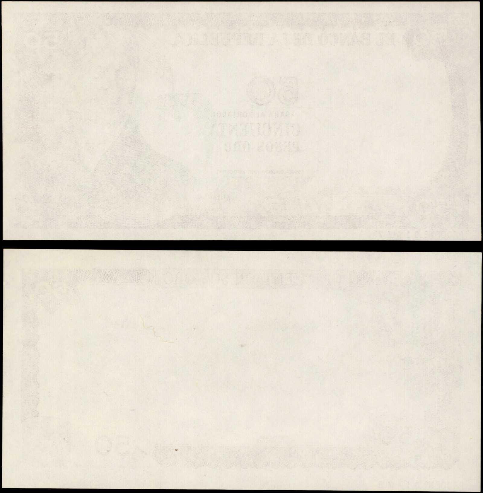  Separate front/back uniface proof; horizontal black PROOF No # ovpt lower left; no s/n 