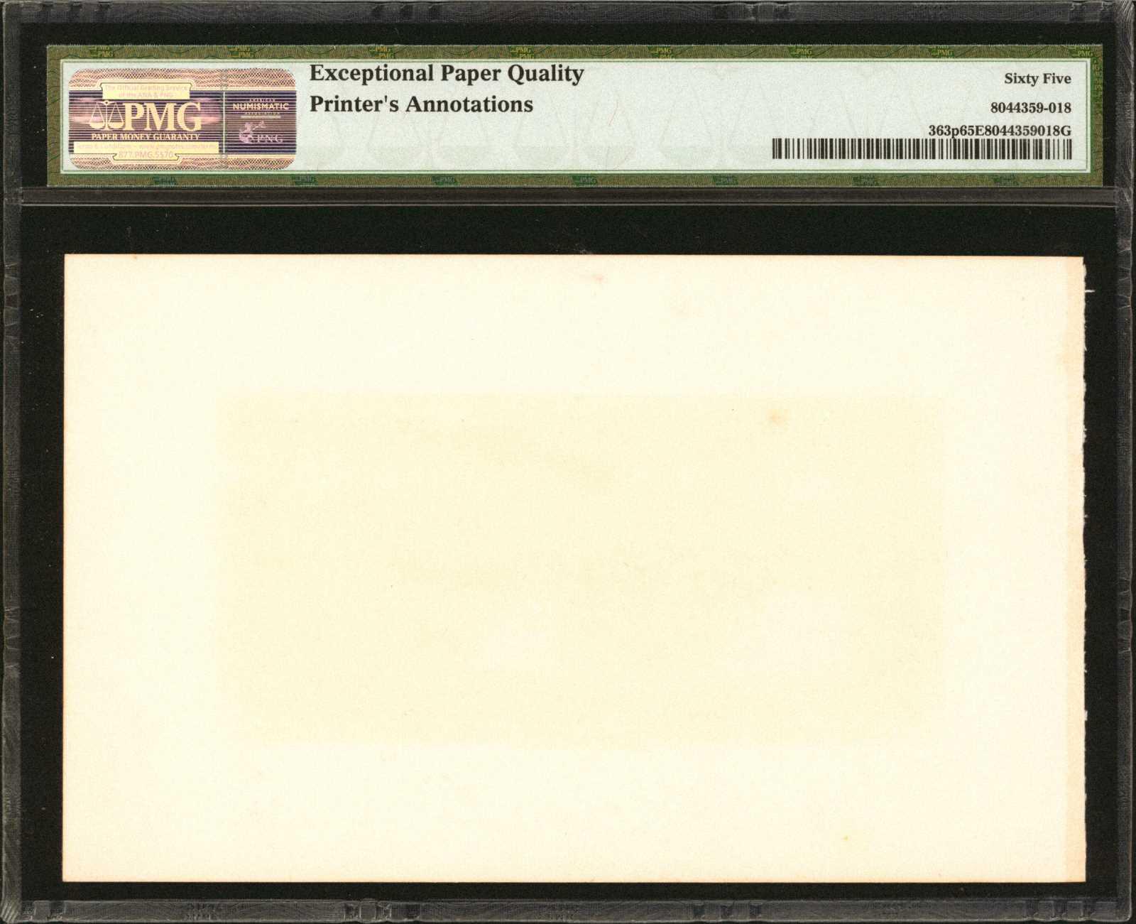  Separate uniface front/back; no ovpt; no perf; all-zero s/n 