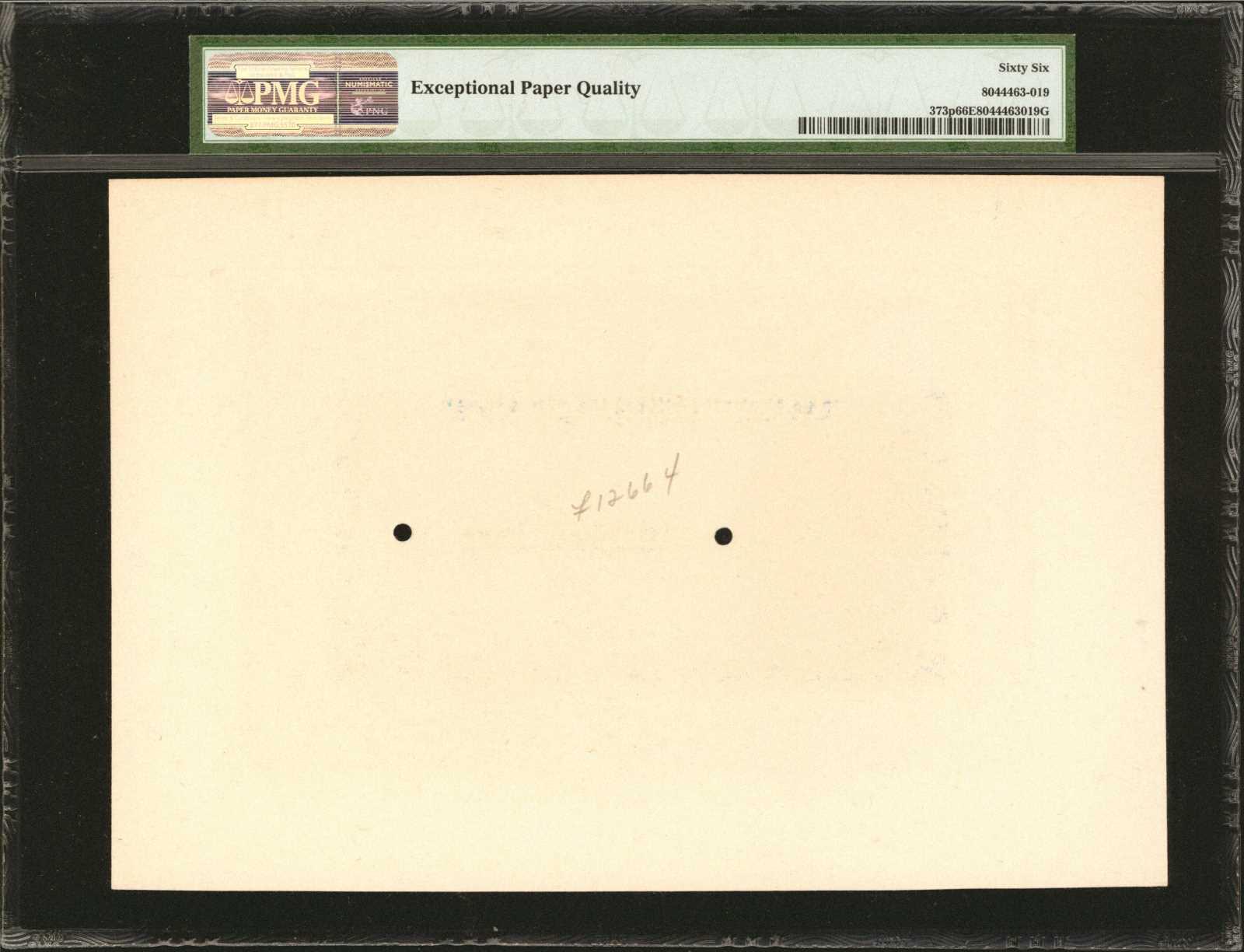  Separate uniface front/back; no ovpt; no perf; no date; no s/n 