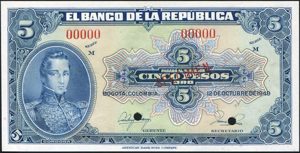  Diagonal red SPECIMEN ovpt front; all-zero s/n 