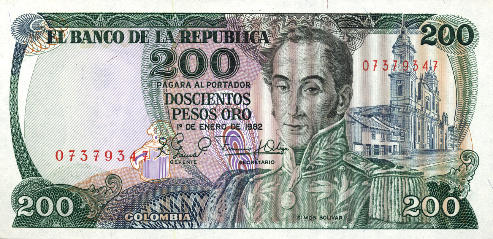  1o DE ENERO DE 1982 Printer: IMPRENTA DE BILLETES — BOGOTA 