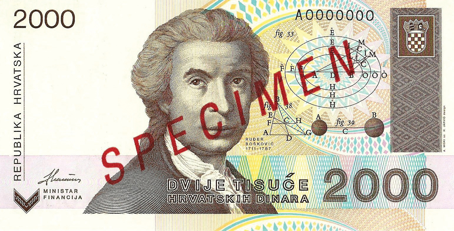  Diagonal red SPECIMEN ovpt front; diagonal red UZORAK ovpt back; all-zero s/n 