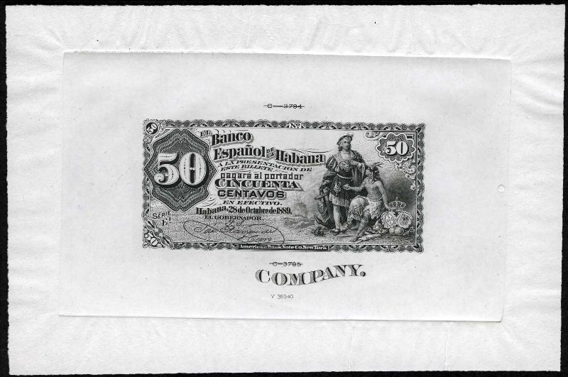  Monochrome (black) proof; no ovpt; no perf; no sig ; no s/n; counterfoil 