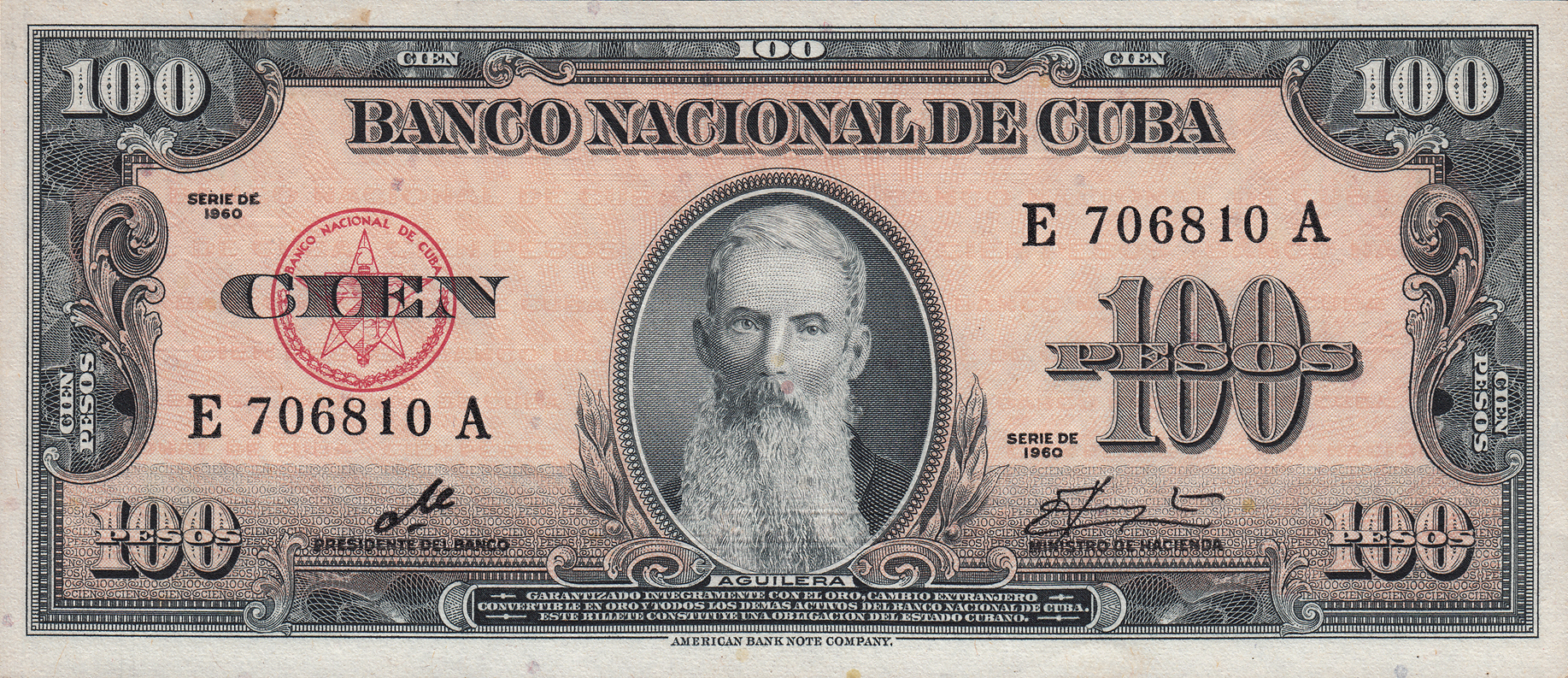  1960 Sig 8: Guevara/Díaz Printed by BWC using ABNC plates Prefix/suffix E/A 