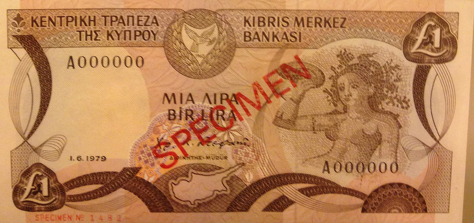  Diagonal red SPECIMEN ovpt front/back; horizontal red SPECIMEN No # ovpt lower left; all-zero s/n 