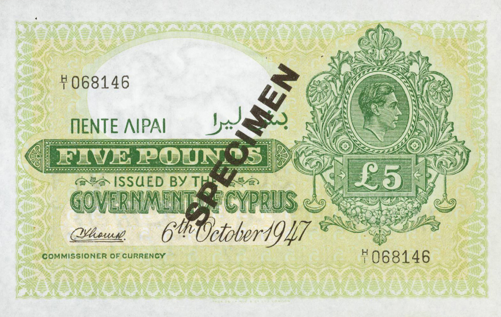  Diagonal black SPECIMEN ovpt; normal s/n 