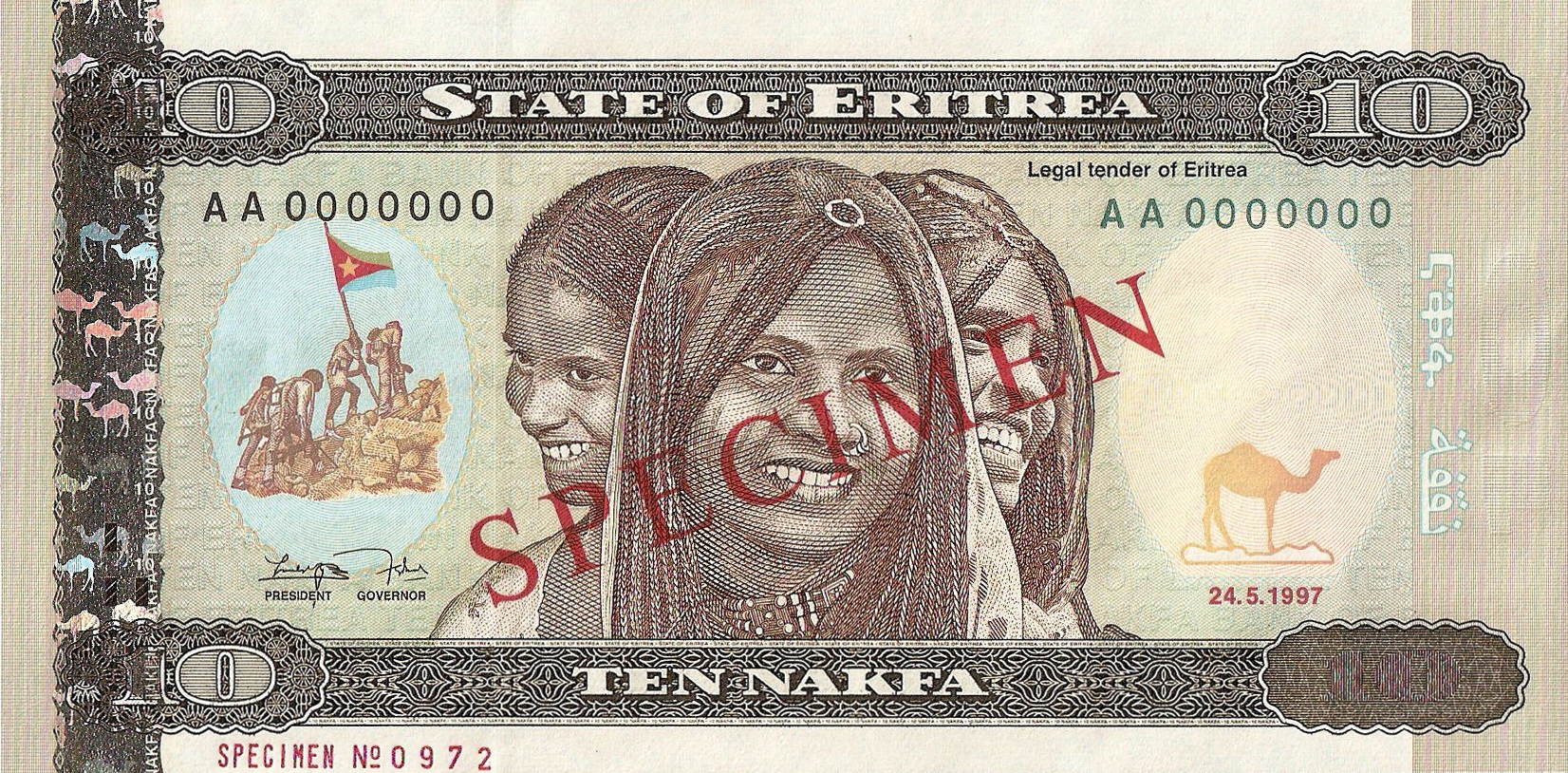  Diagonal red SPECIMEN ovpt front/back; horizontal red SPÉCIMEN / NO # ovpt lower left; all-zero s/n 