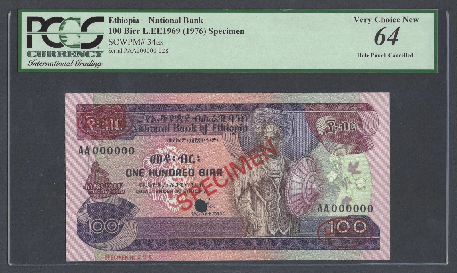  Diagonal red SPECIMEN and DLR oval ovpts; horizontal red SPECIMEN NO # ovpt lower left; all-zero s/n 