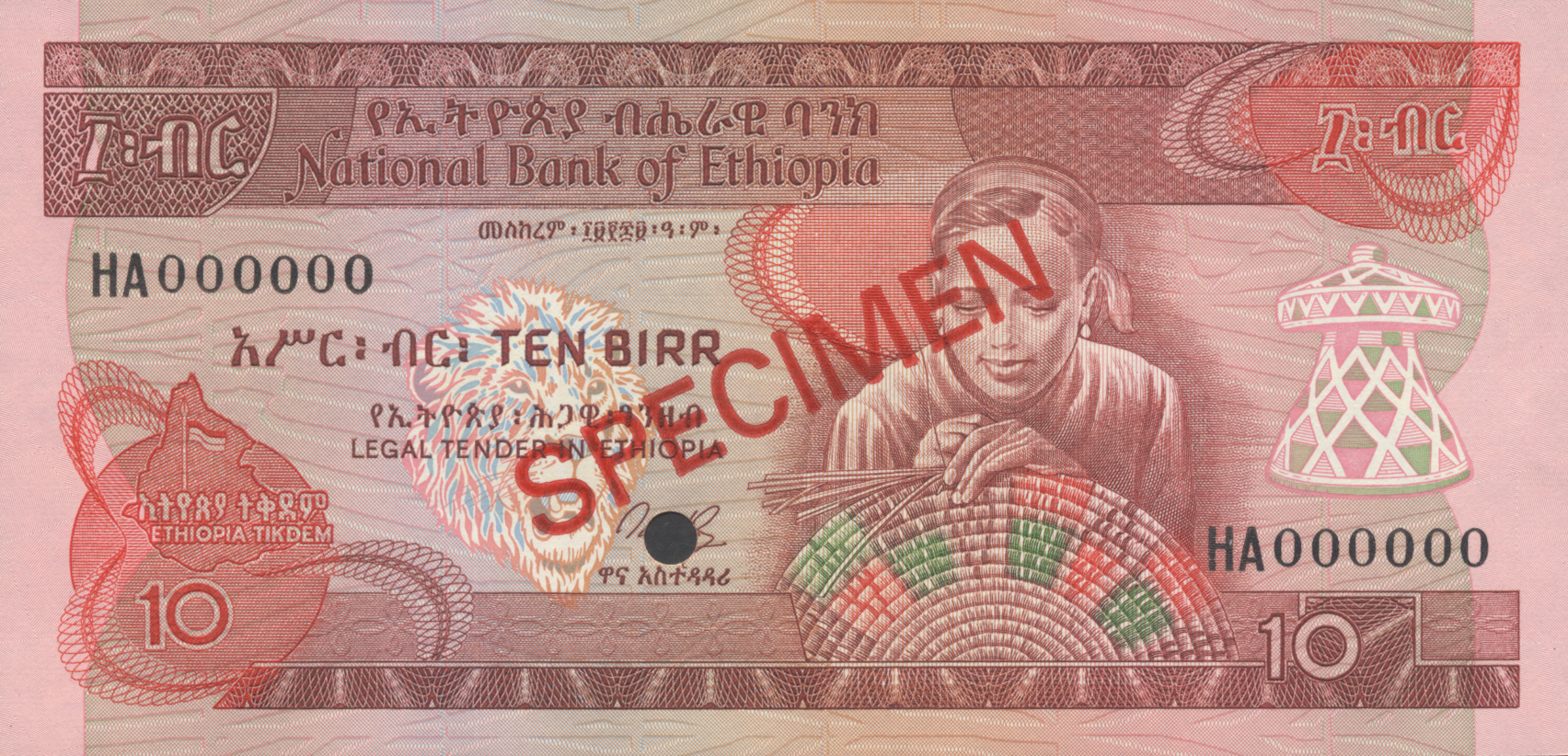  Diagonal red SPECIMEN ovpt front/back; all-zero s/n 