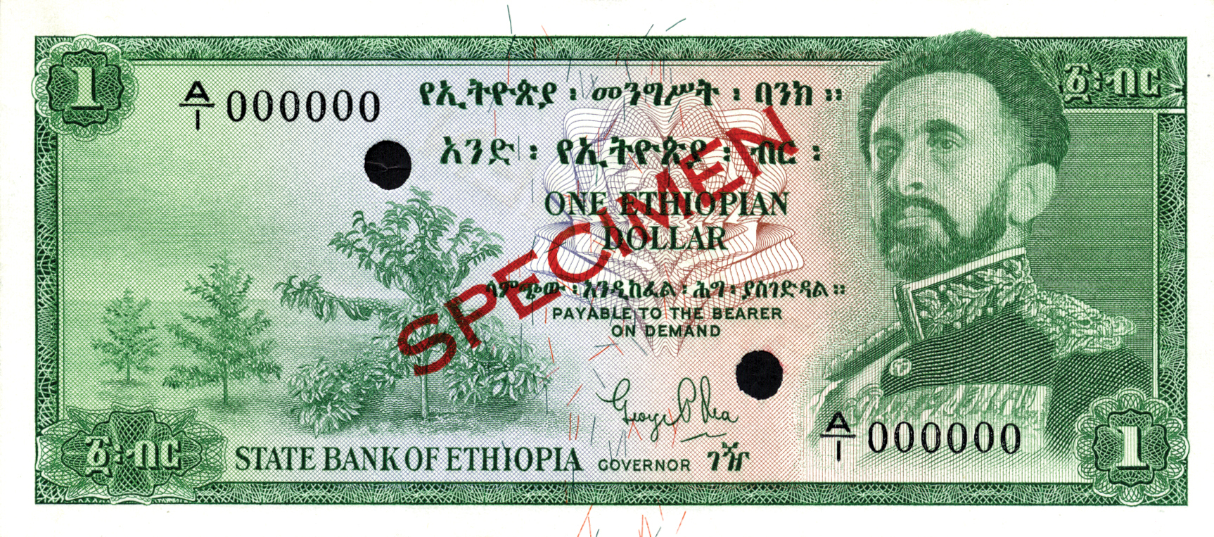  Diagonal red SPECIMEN ovpt front/back; all-zero s/n 