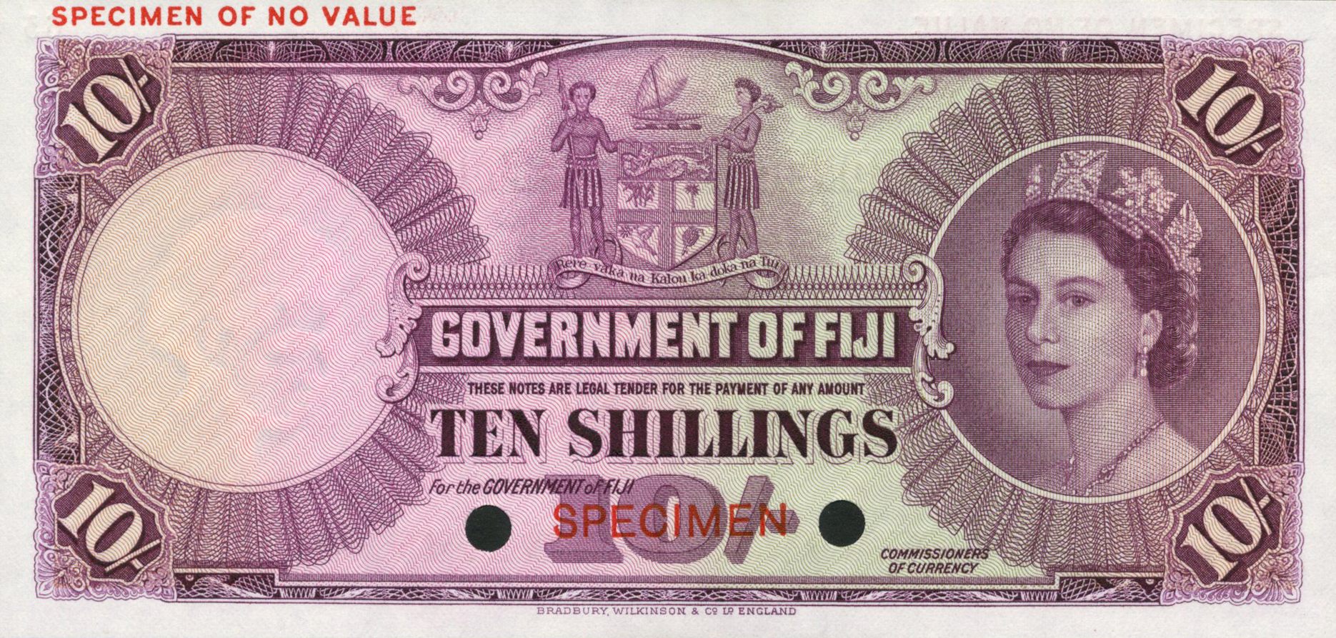  Mauve; no date; no sig ; horizontal red SPECIMEN OF NO VALUE ovpt upper left and horizontal red SPECIMEN ovpt center front/back 