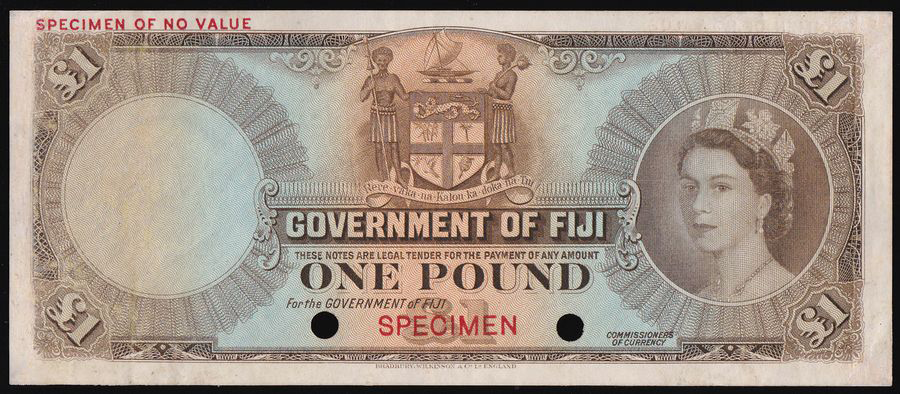  Olive green; no date; no sig ; horizontal red SPECIMEN OF NO VALUE ovpt upper left and horizontal red SPECIMEN ovpt center front/back 