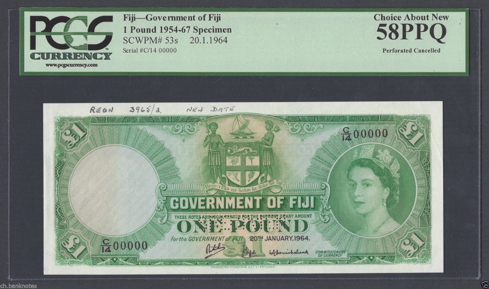  Horizontal SPECIMEN perf; all-zero s/n 