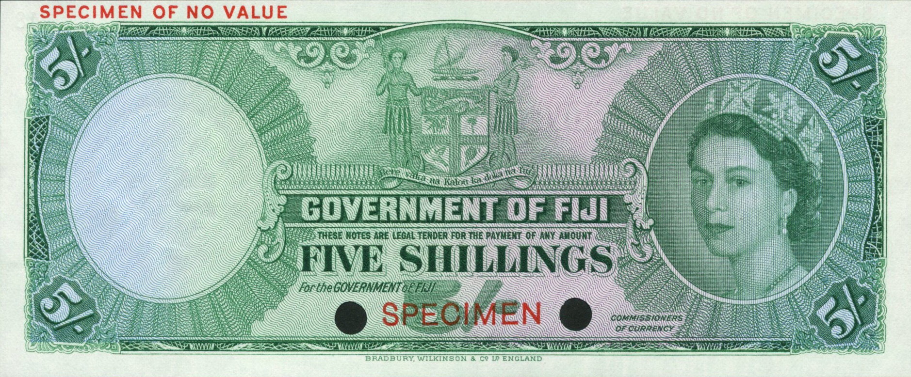  Green; no date; no sig ; horizontal red SPECIMEN OF NO VALUE ovpt upper left and horizontal red SPECIMEN ovpt center front/back 