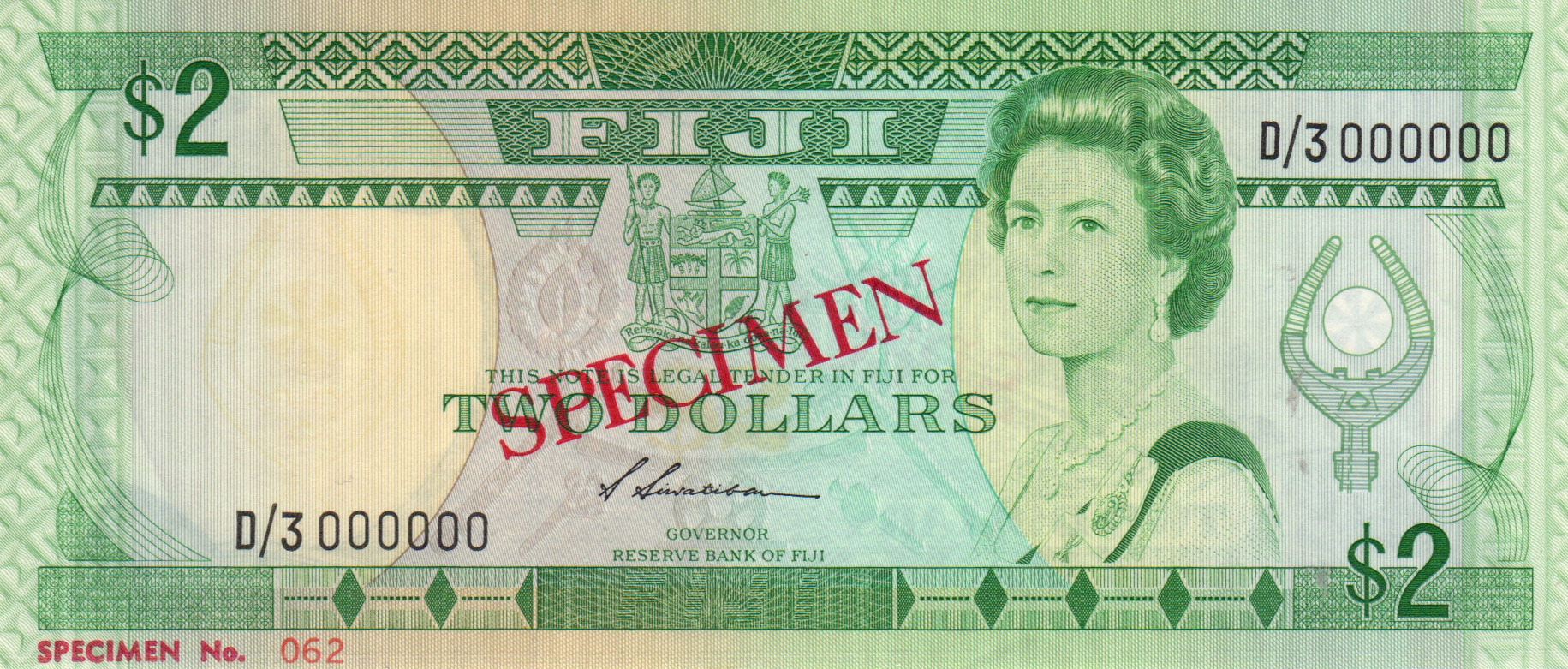  Diagonal red SPECIMEN ovpt front/back; horizontal red SPECIMEN No # ovpt lower left; all-zero s/n 