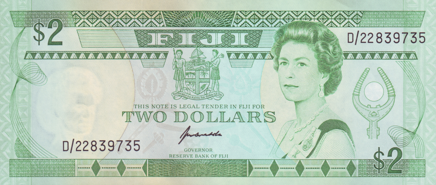  Sig 2: Kubuabola Printer: THOMAS DE LA RUE & COMPANY, LIMITED Prefix D/18 - D/23 Intro: 1995 