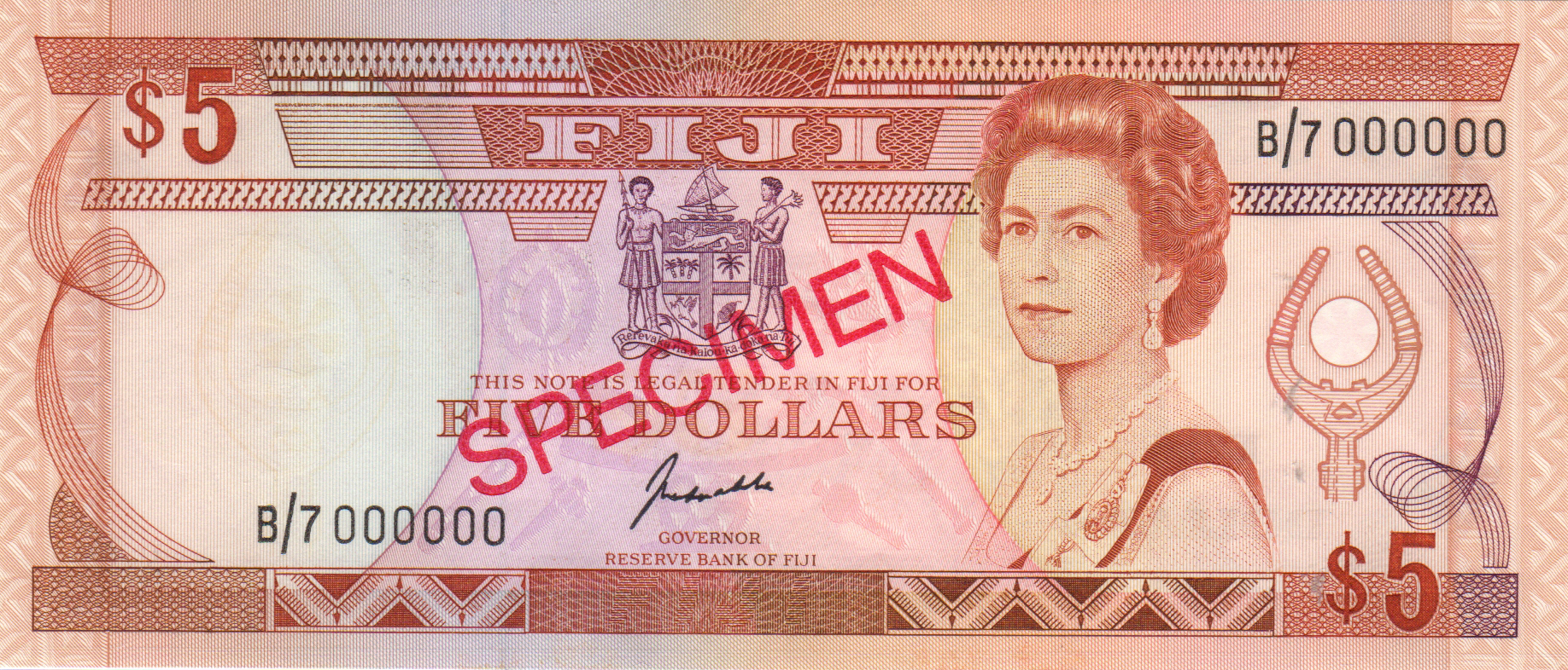  Diagonal red SPECIMEN ovpt front/back; all-zero s/n 