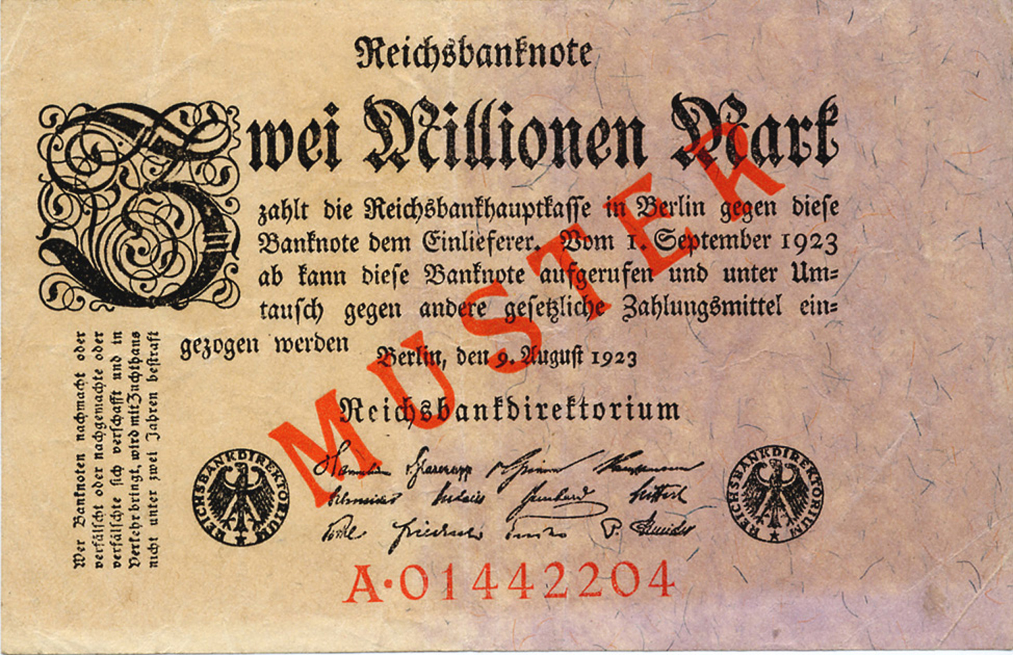  Diagonal red MUSTER ovpt front; normal s/n 