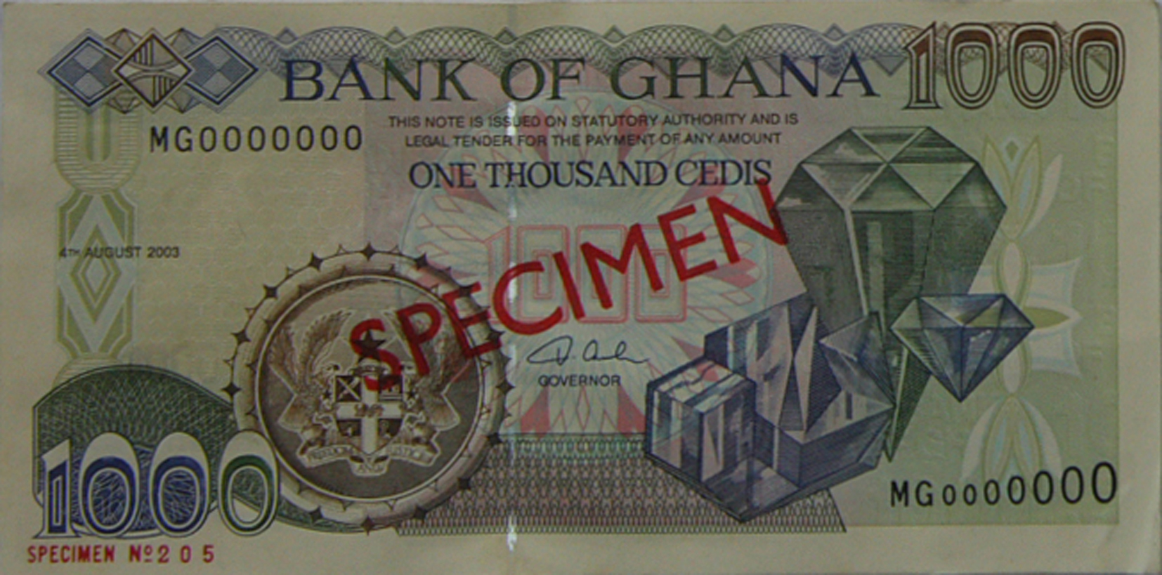  Diagonal red SPECIMEN ovpt front/back; horizontal red SPECIMEN NO # ovpt lower left; all-zero s/n 