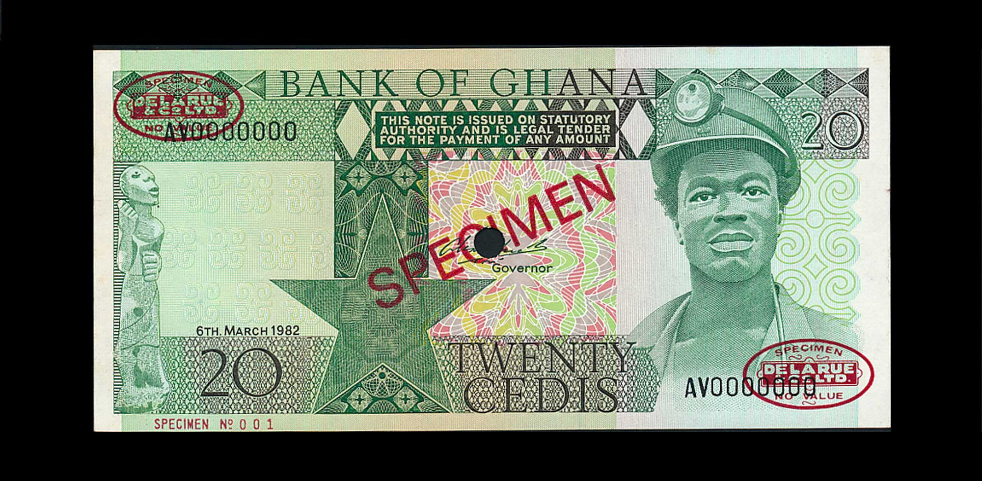  Diagonal red SPECIMEN and DLR oval ovpts; horizontal red SPECIMEN NO # ovpt lower left; all-zero s/n 