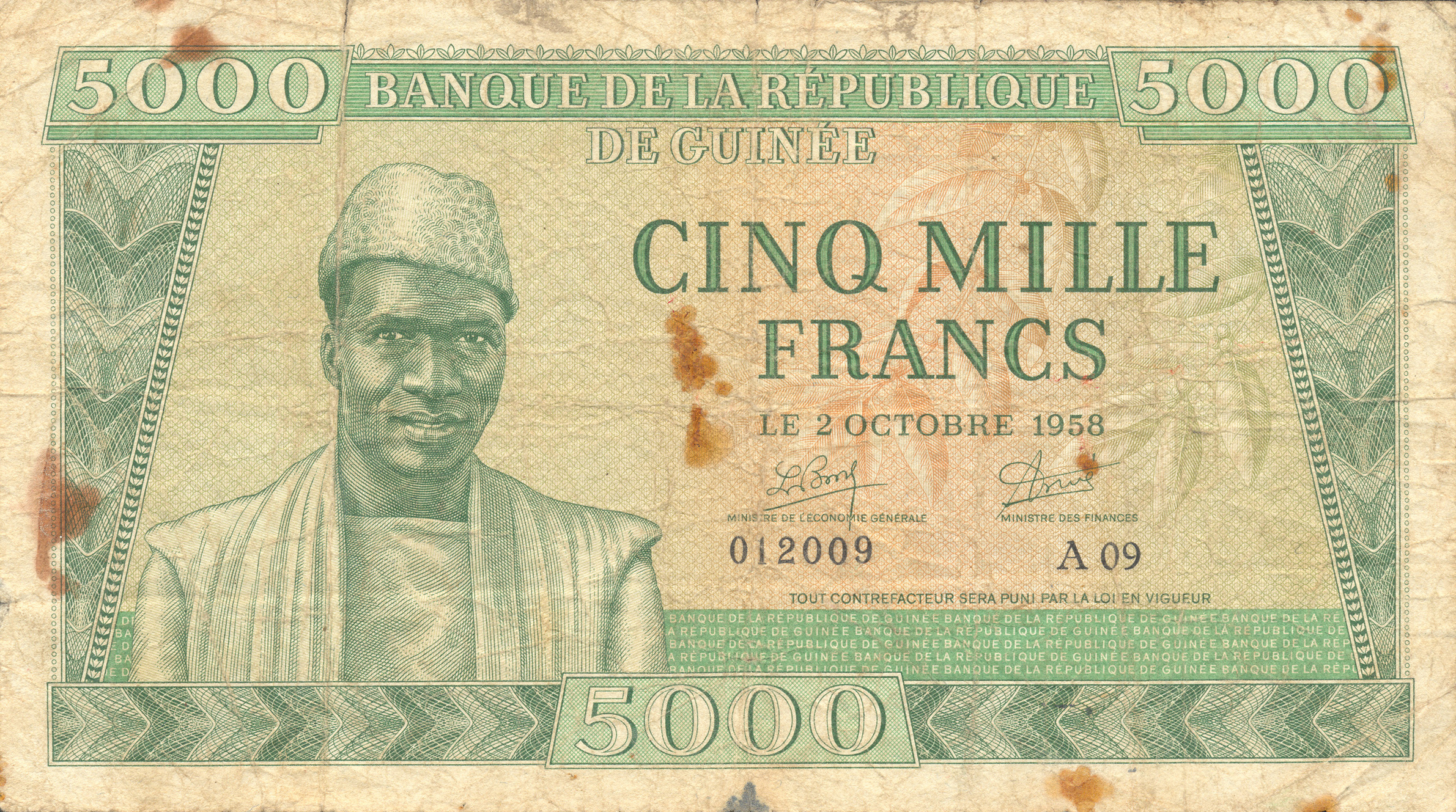  2 OCTOBRE 1958 Sig 1: Beavogui/Drame Series A Intro: 01 03 1960 