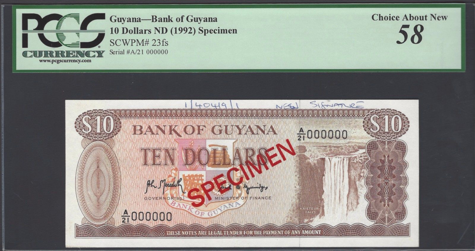  Diagonal red SPECIMEN ovpt front/back; all-zero s/n 