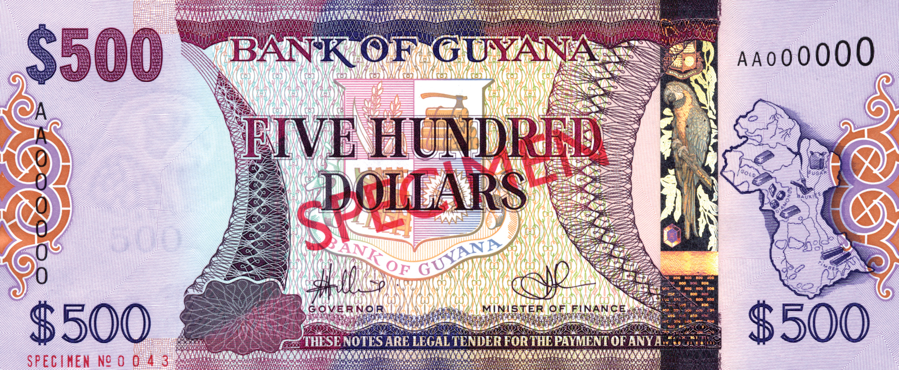  Diagonal red SPECIMEN ovpt front/back; horizontal red SPECIMEN NO # ovpt lower left; all-zero s/n 